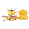 Fondue set for 6 persons EVA yellow 29 pieces