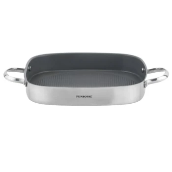 Edelstahl Grillpfanne mit Keramikoberfläche New Era 28x28 auch für Induktion